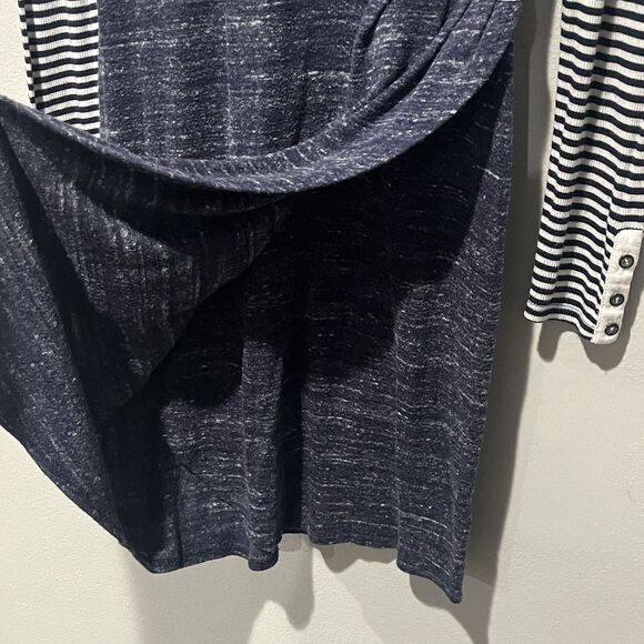 Anthropologie Dolan Dress Women’s Small Blue Mixed Stripe Wrap Left Coast - Picture 5 of 9